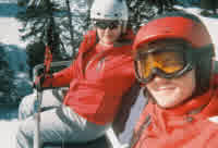mom and me on a ski lift